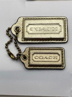 Coach Poppy Metallic Gold Double Hang Tag